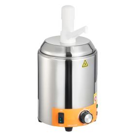 Electric Cheese Dispenser with Pump, 2.4L Commercial Hot Fudge Warmer, Plastic Pump Dispenser